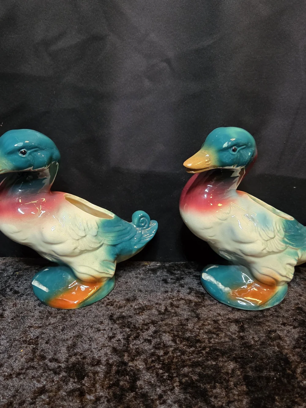 VINTAGE ROYAL COPLAY MALLARD PLANTERS SET OF 2